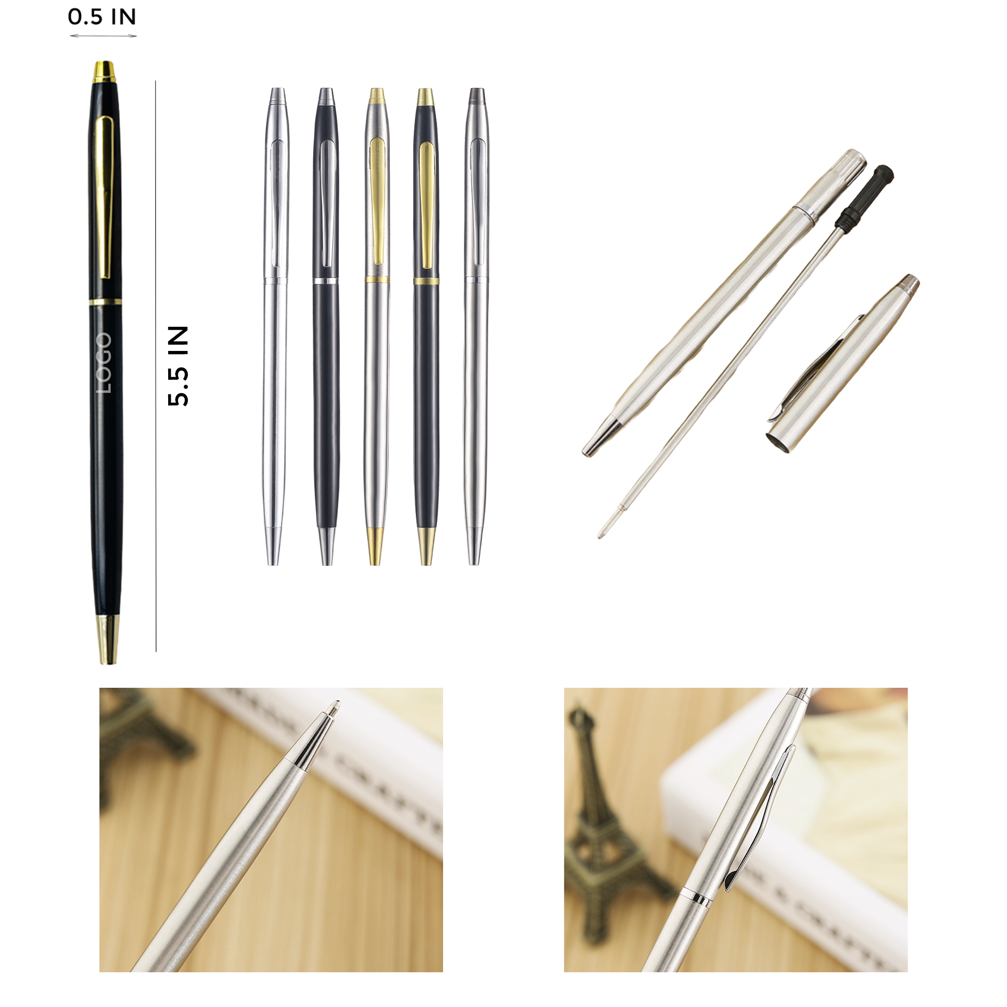 MOQ 10 PCS Versatile Metal Twist Action Pen 2