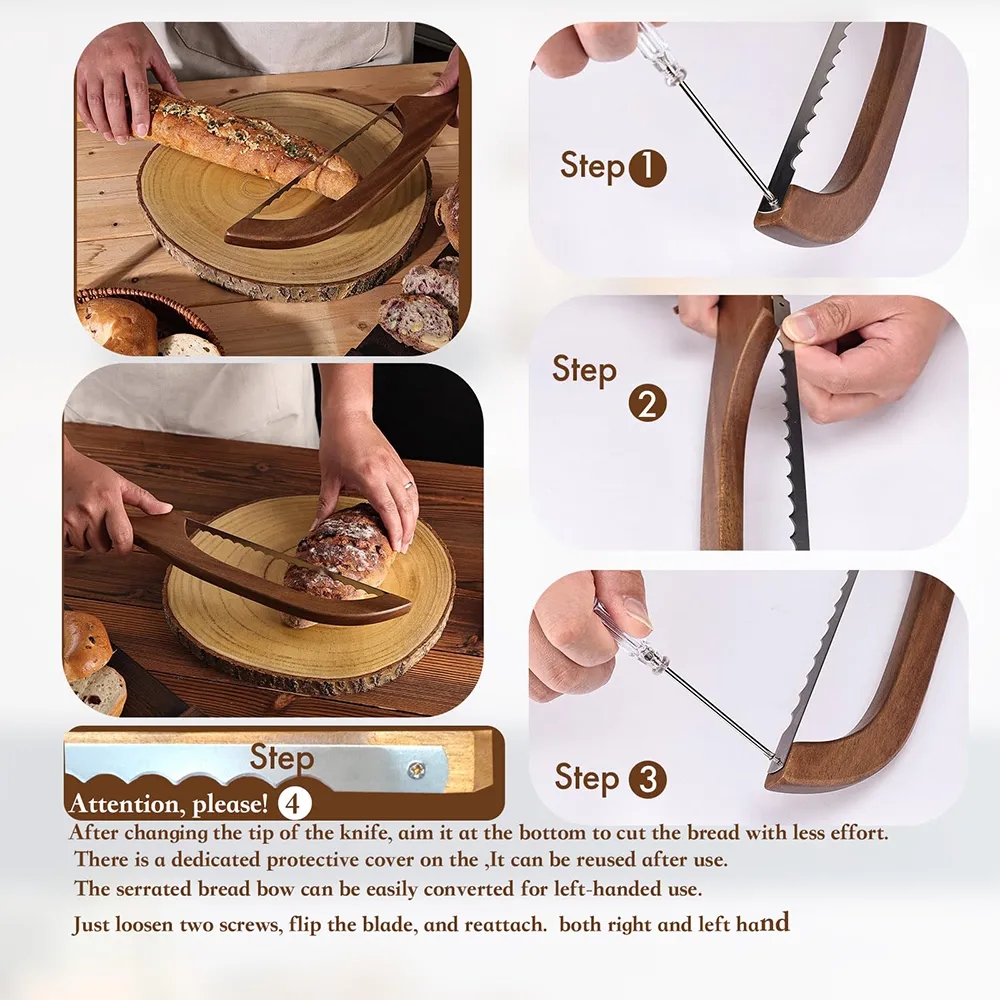 Wooden Bow Sourdough Bread Knife 6