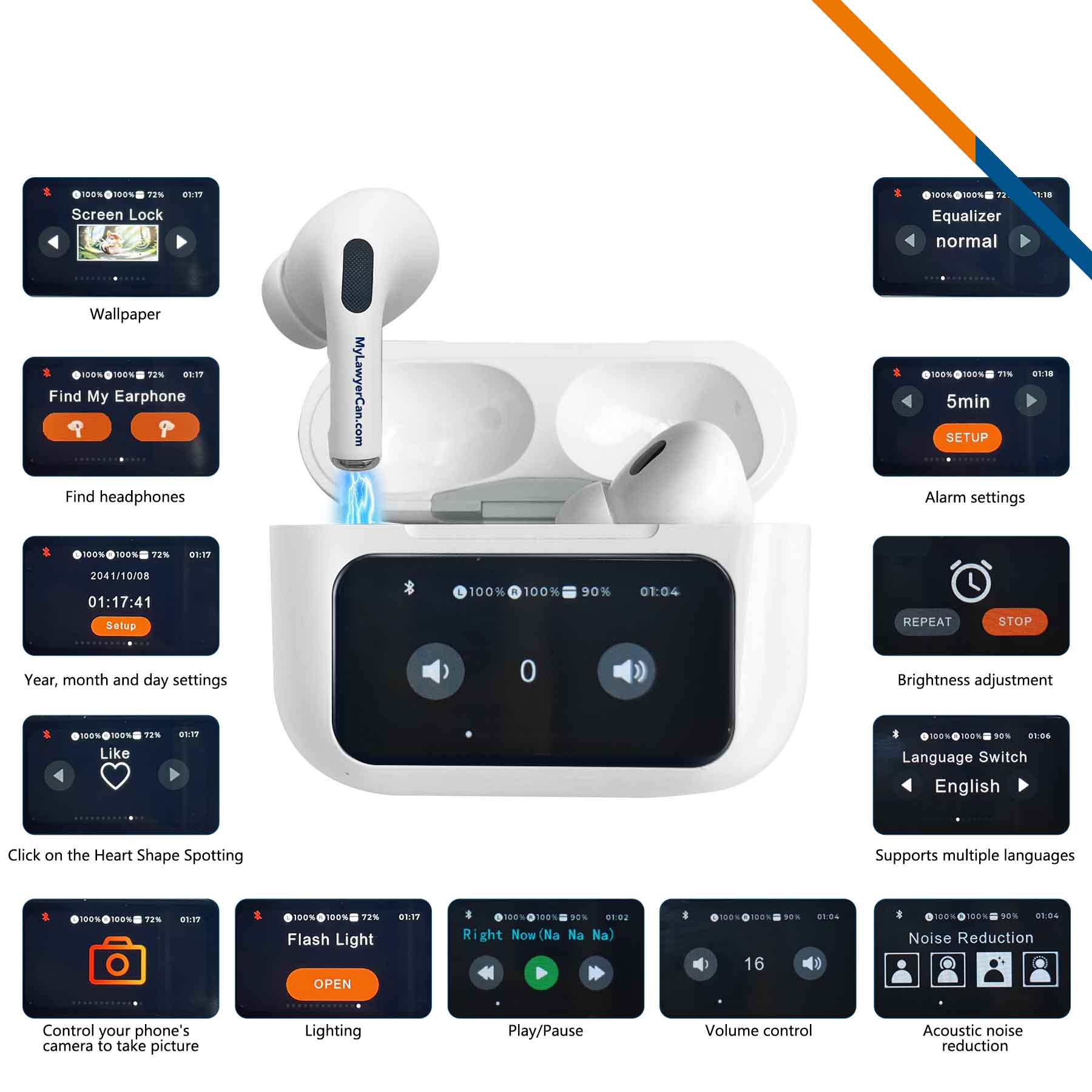 Kevis LCD Touchscreen Earbuds 4
