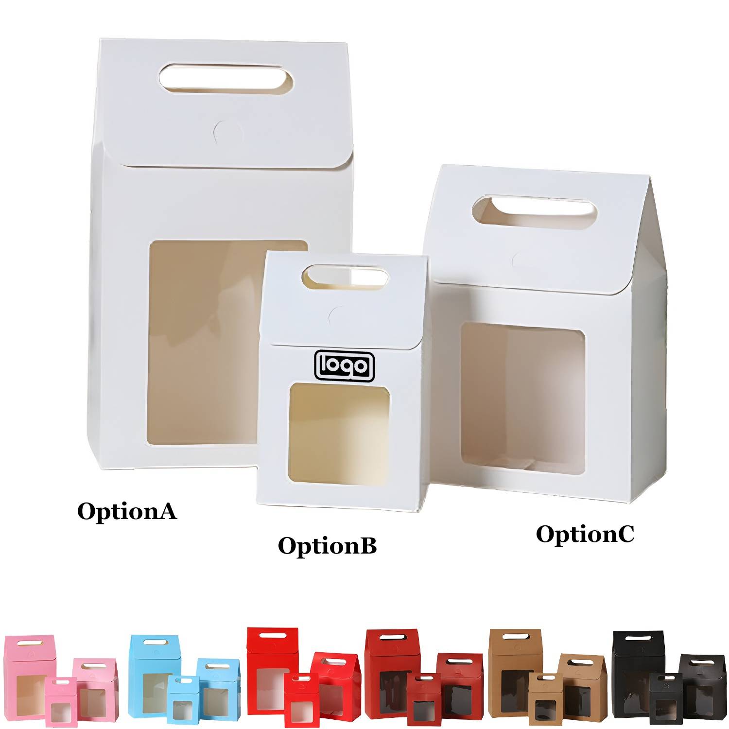 Customiz Handheld Paper Gift Box With Clear Window 3