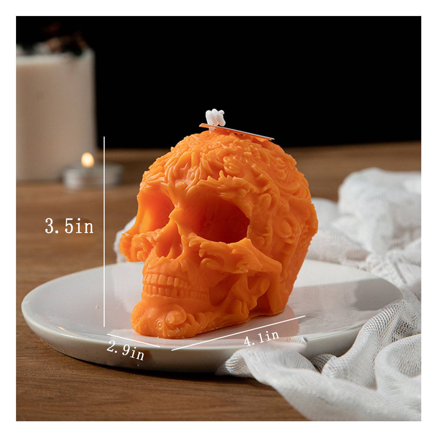 Halloween skull scented candle 3
