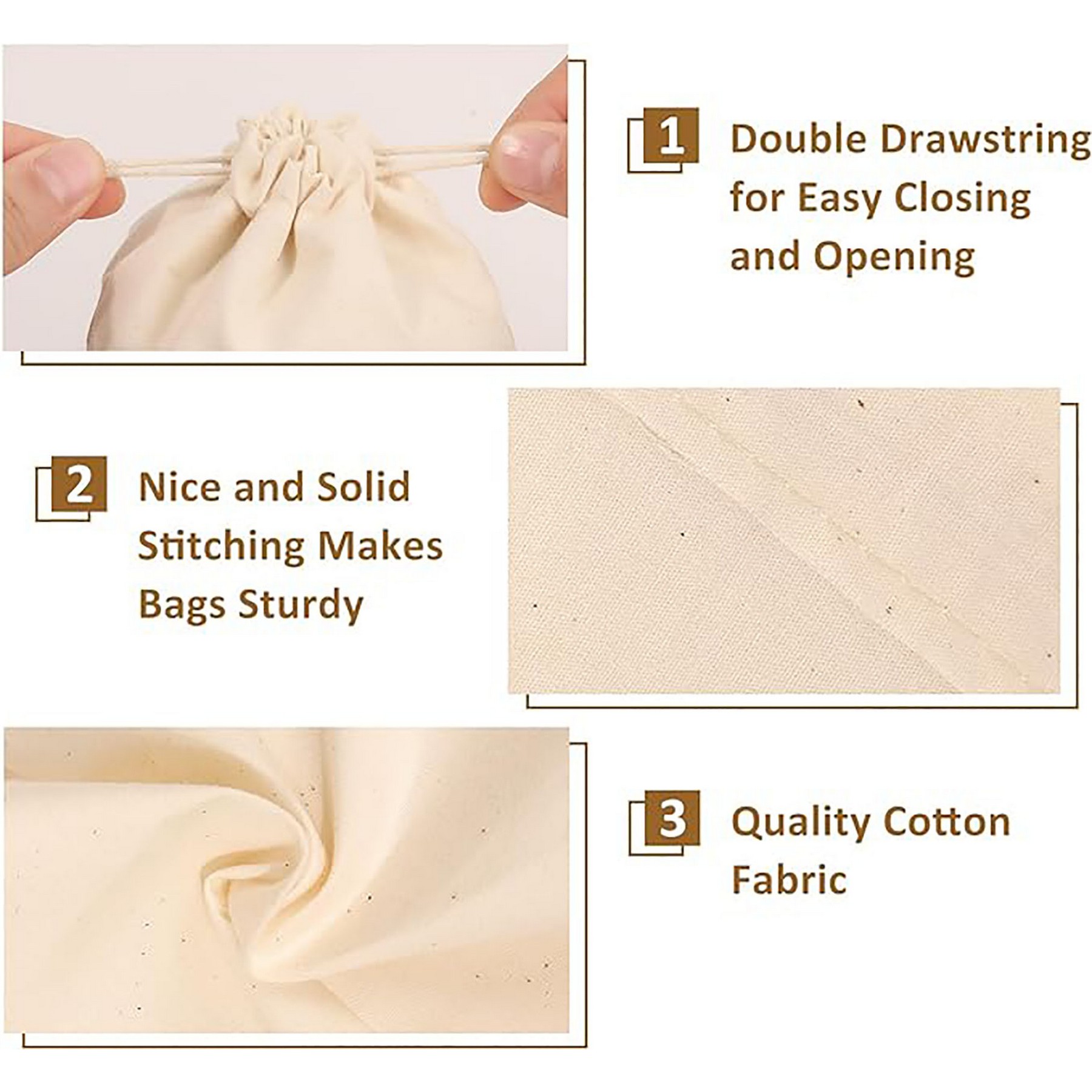 Cotton Reusable Produce Bags Biodegradable Linen Bag 2