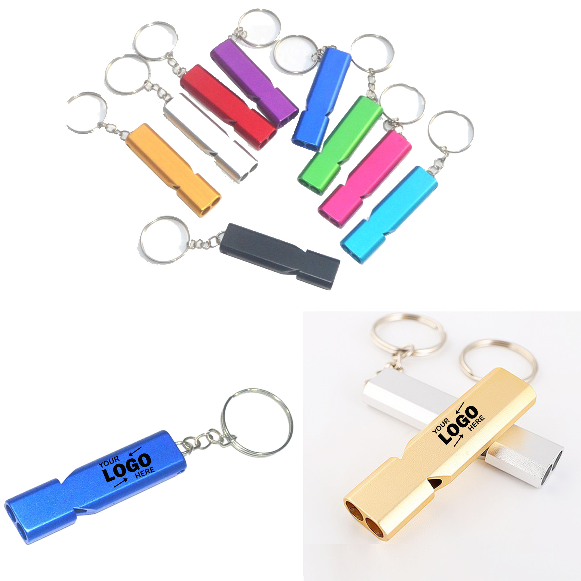 Dual Chamber Aluminum Alloy EDC Survival Whistle 2
