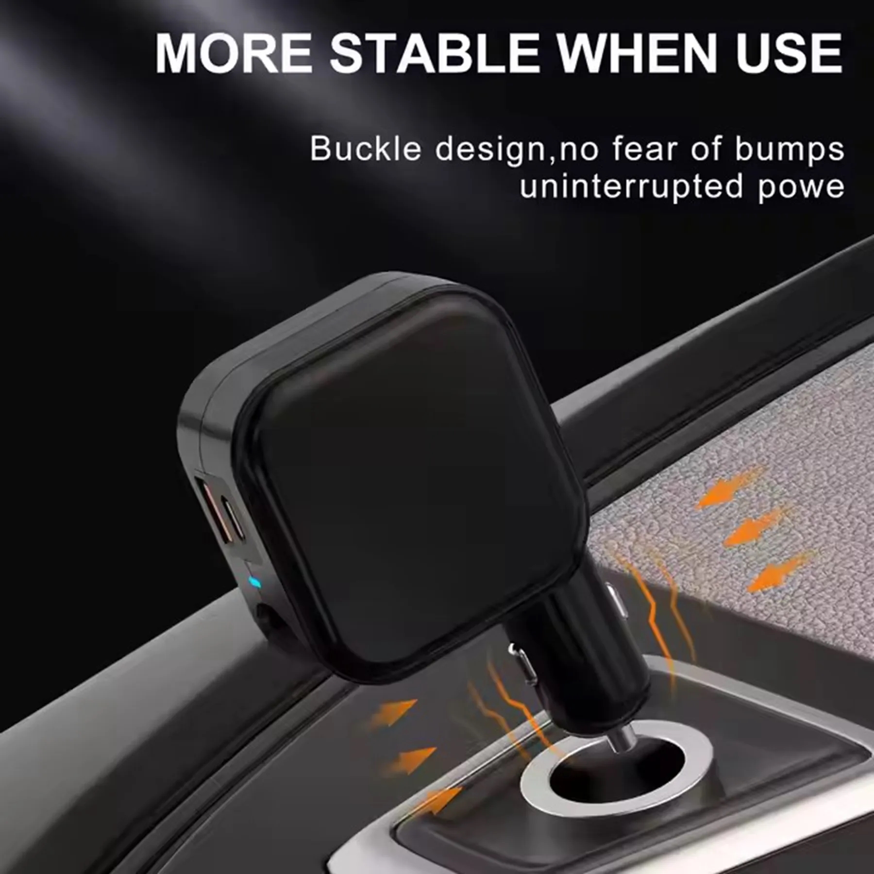 2-in-1 Portable USB Car Charger with Foldable Plug 7