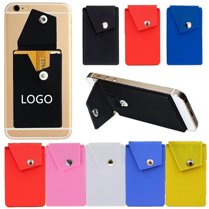 Silicone Phone Wallet Stand with Button Pocket 1