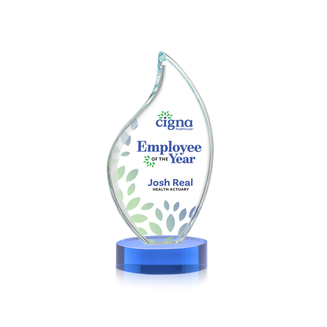 Odessy Flame VividPrint™ Award on Alberton Base - Sky Blue 2