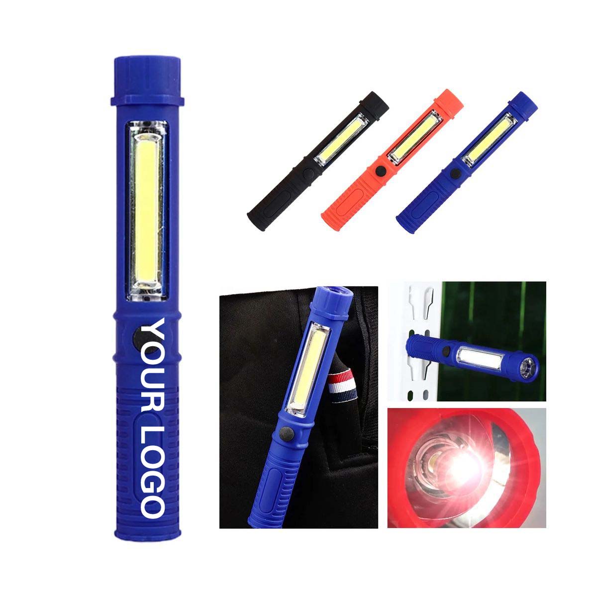 Portable COB Work Light Flashlight with Clip 6