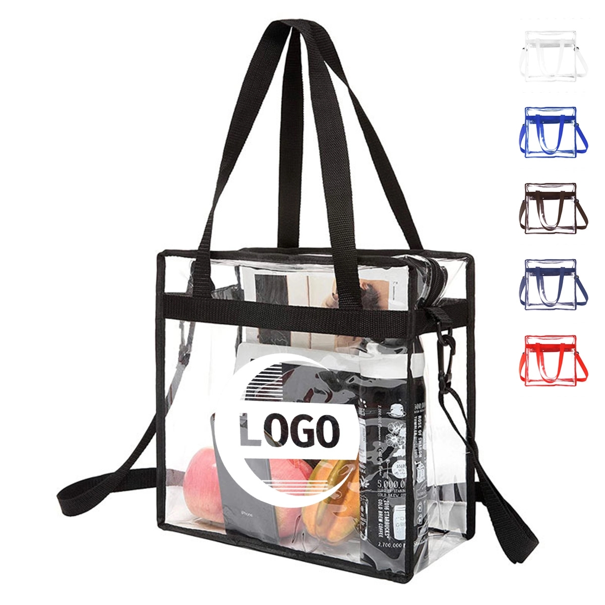 Clear Tote Bag with Zipper and Adjustable Strap 7