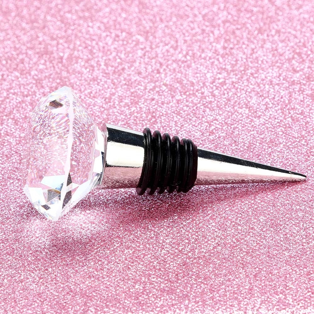 GLASS CRYSTAL WINE BOTTLE STOPPER - DIAMOND SHAPE 3
