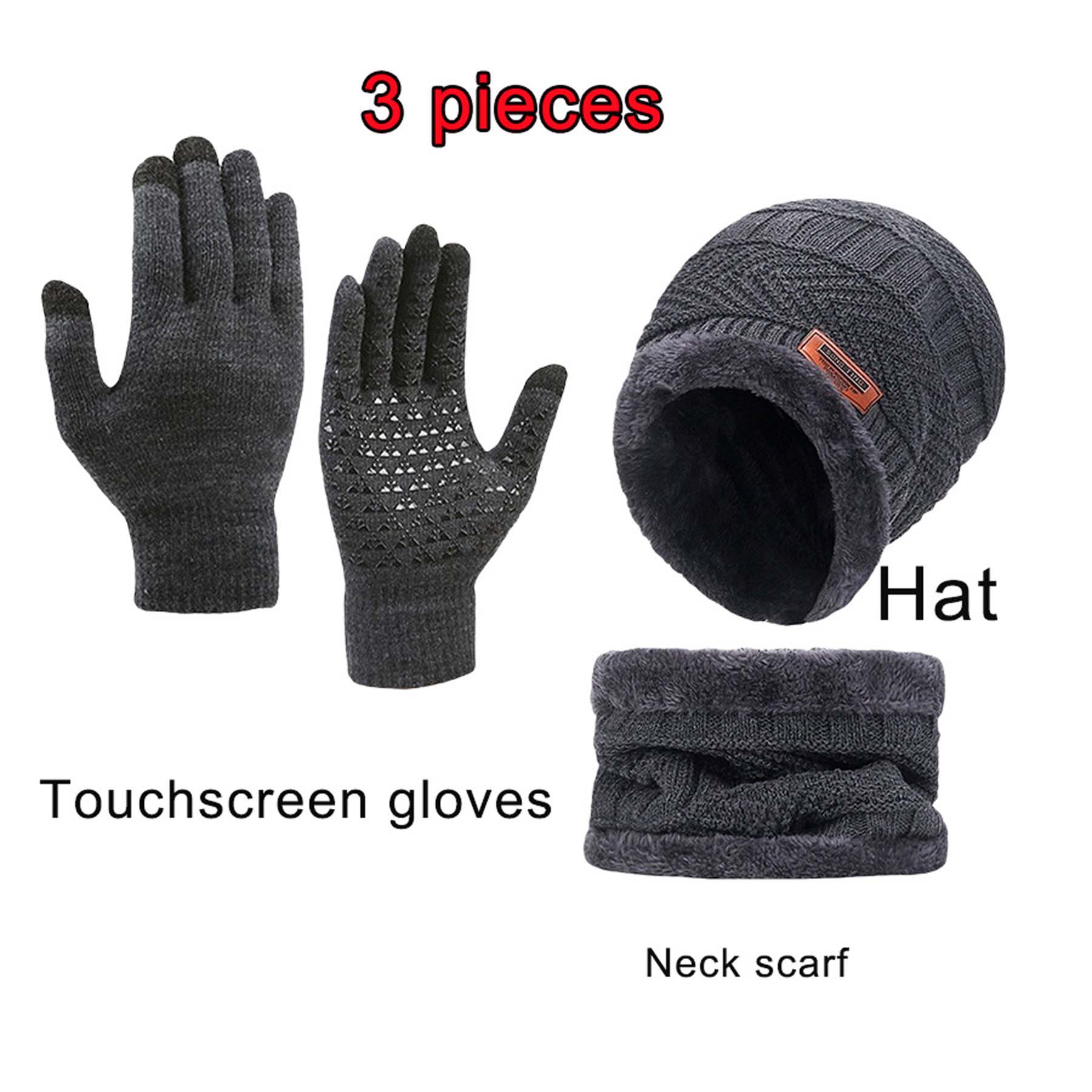 Winter Knit Hat, Scarf, and Gloves Set 3