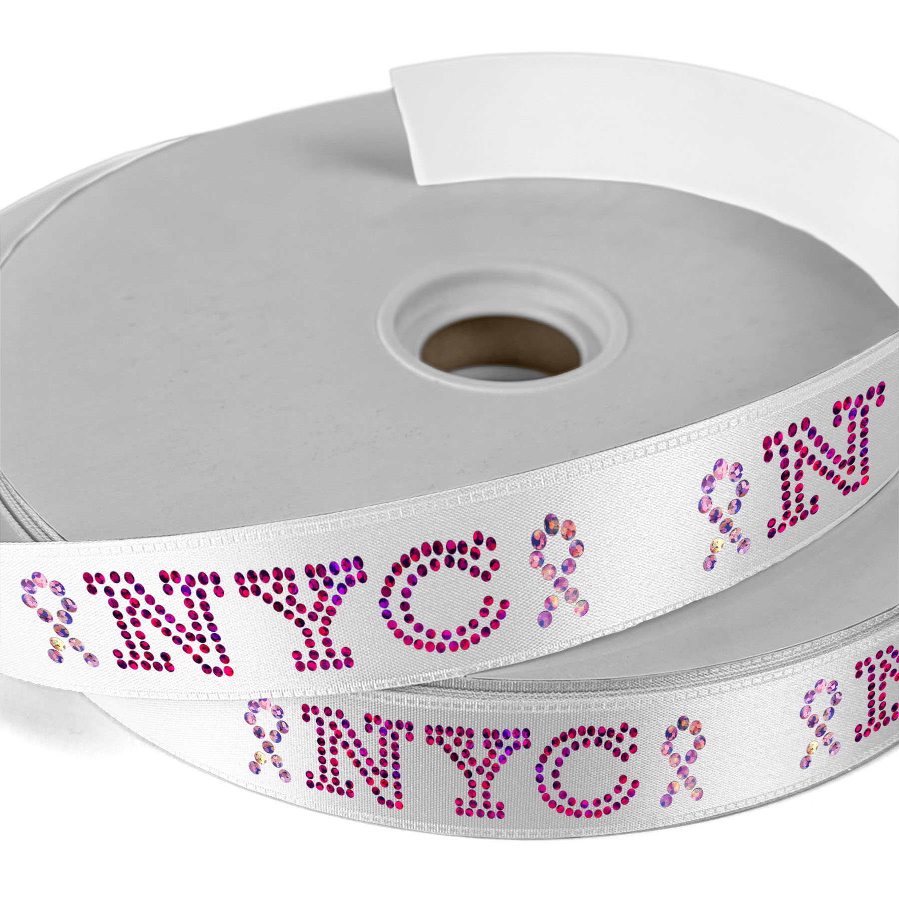 1" Badge Satin Ribbon - 25yd Roll - Sparkle
