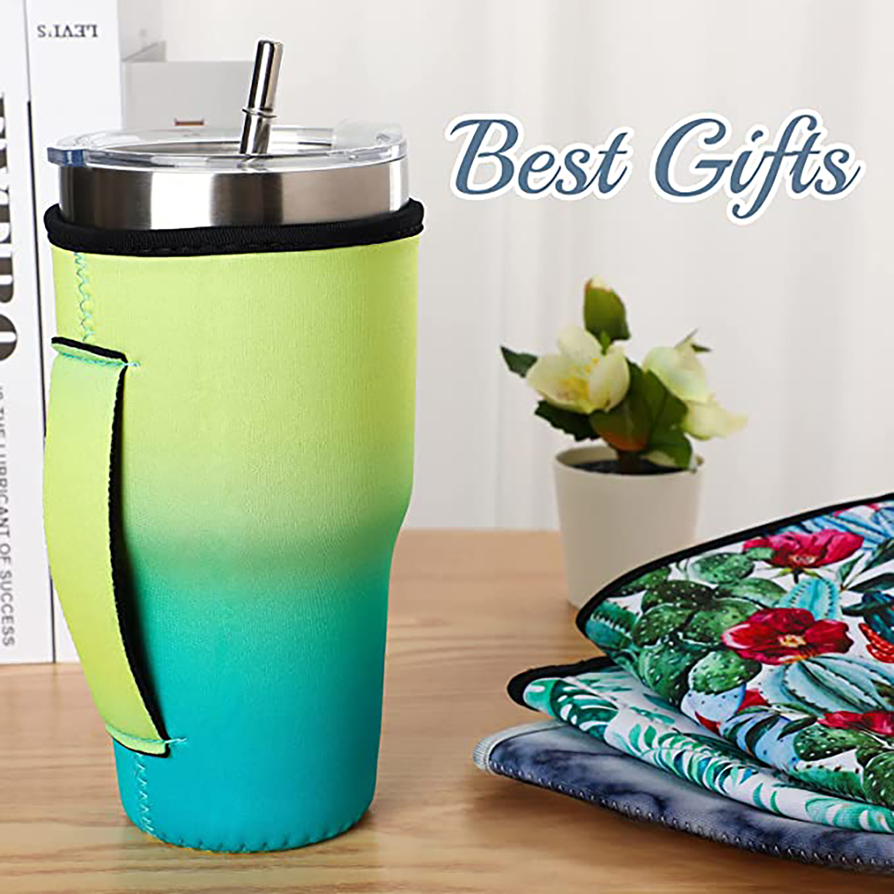 30-32 oz Reusable Neoprene Insulated Sleeves Cup Cover, custom koozie with logo imprint 11