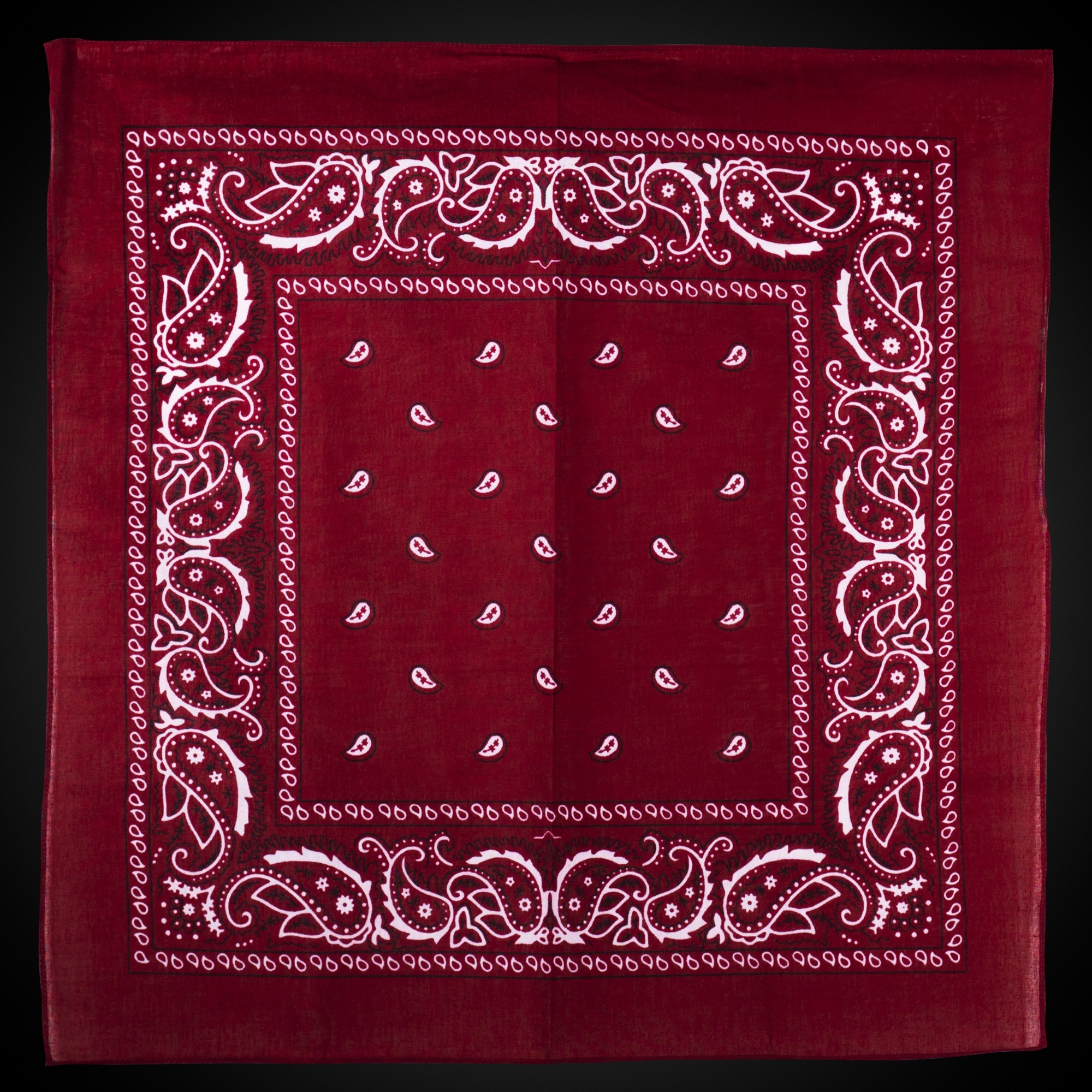 Burgundy 22" x 22" Cotton Paisley Bandanas 5