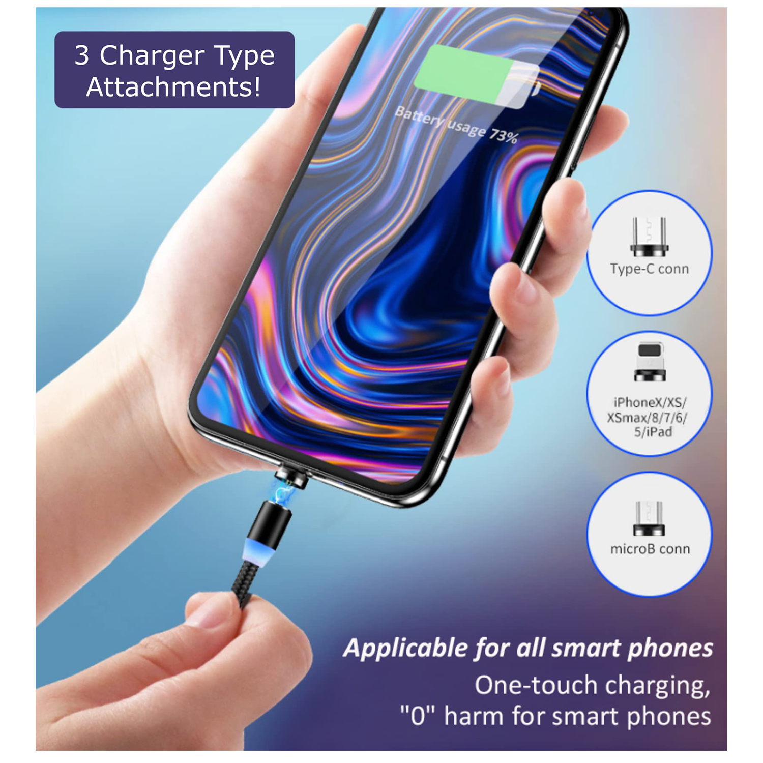 3 in 1 USB Data Line Magnetic Streamer 6