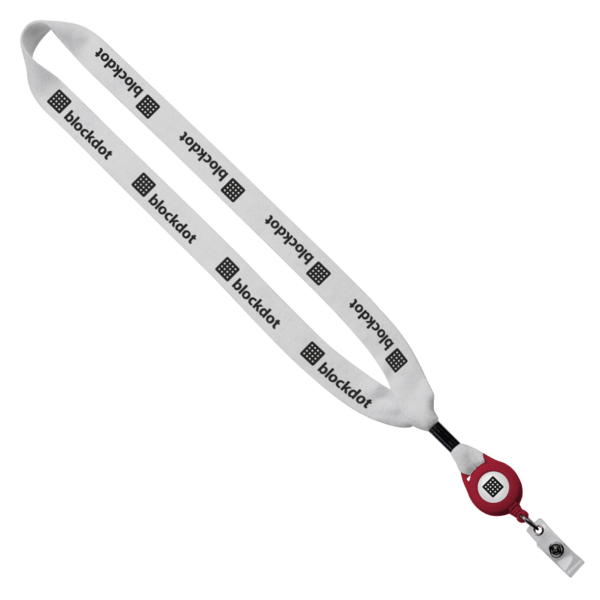 3/4" Cotton Lanyard with Metal Crimp & Retractable Badge Reel 235