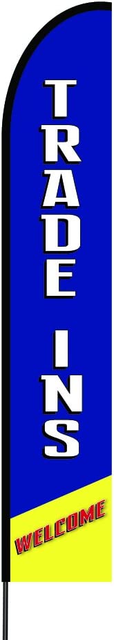 Trade Ins Welcome Flag Kit 15' Feet Feather Flag Sign Outdoor Banner 4