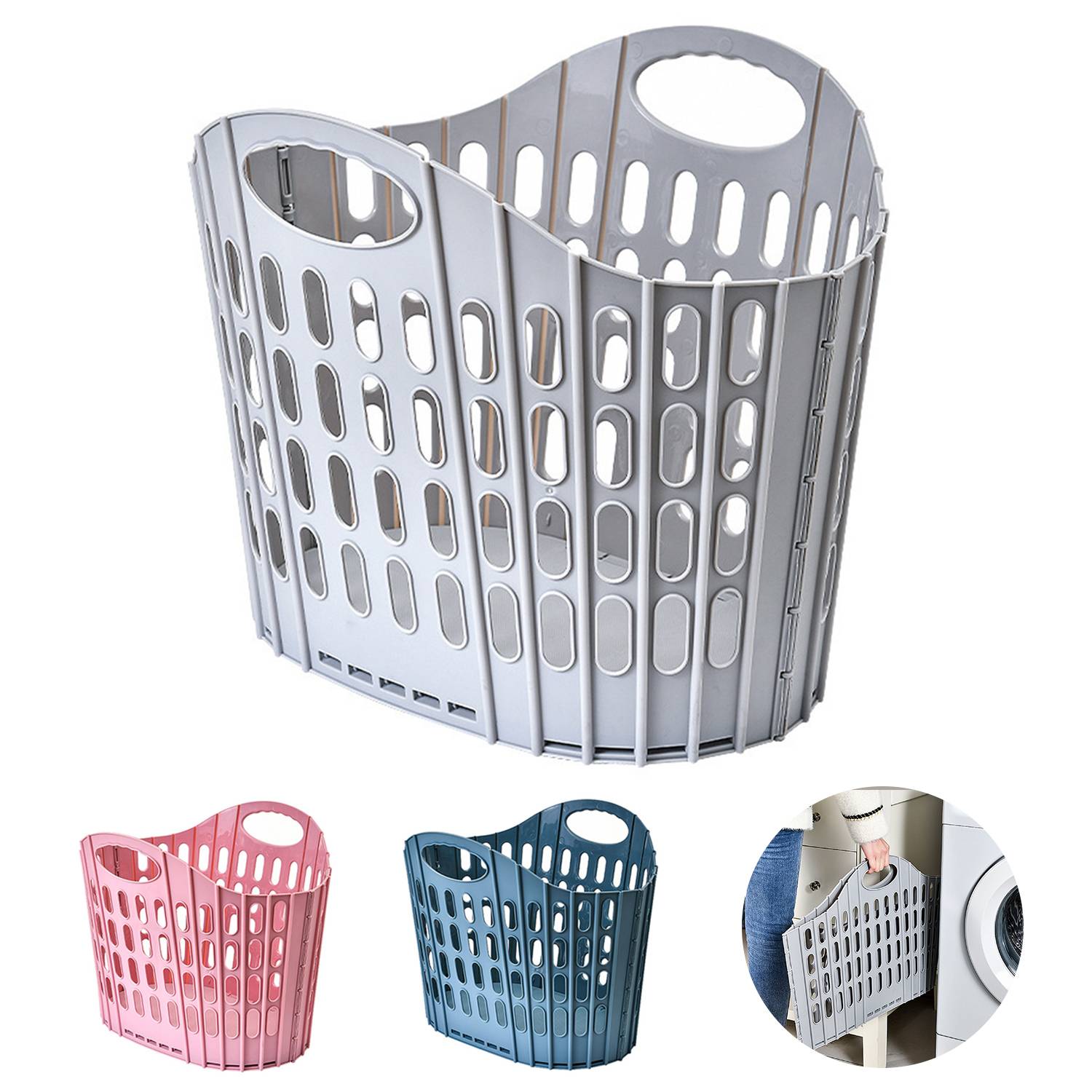 Plastic Foldable Laundry Basket 7
