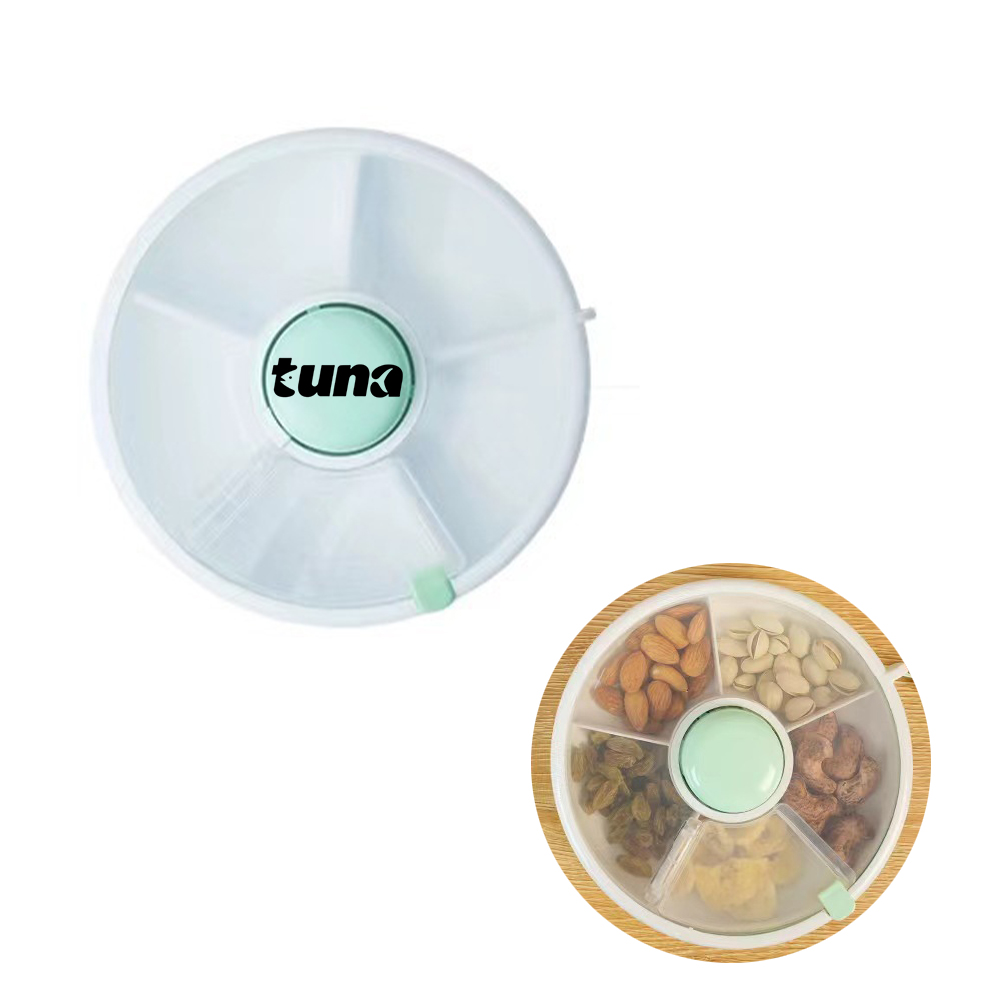5-Compartments Snack Spinner Divided Rotating Food Tray 2