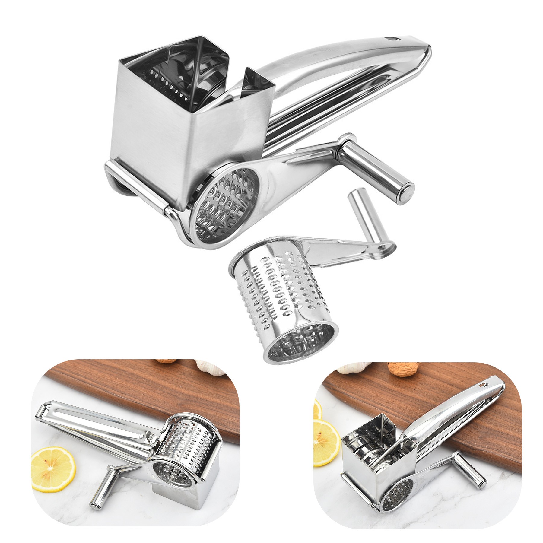 Basics Stainless Steel Rotary Cheese Grater 2