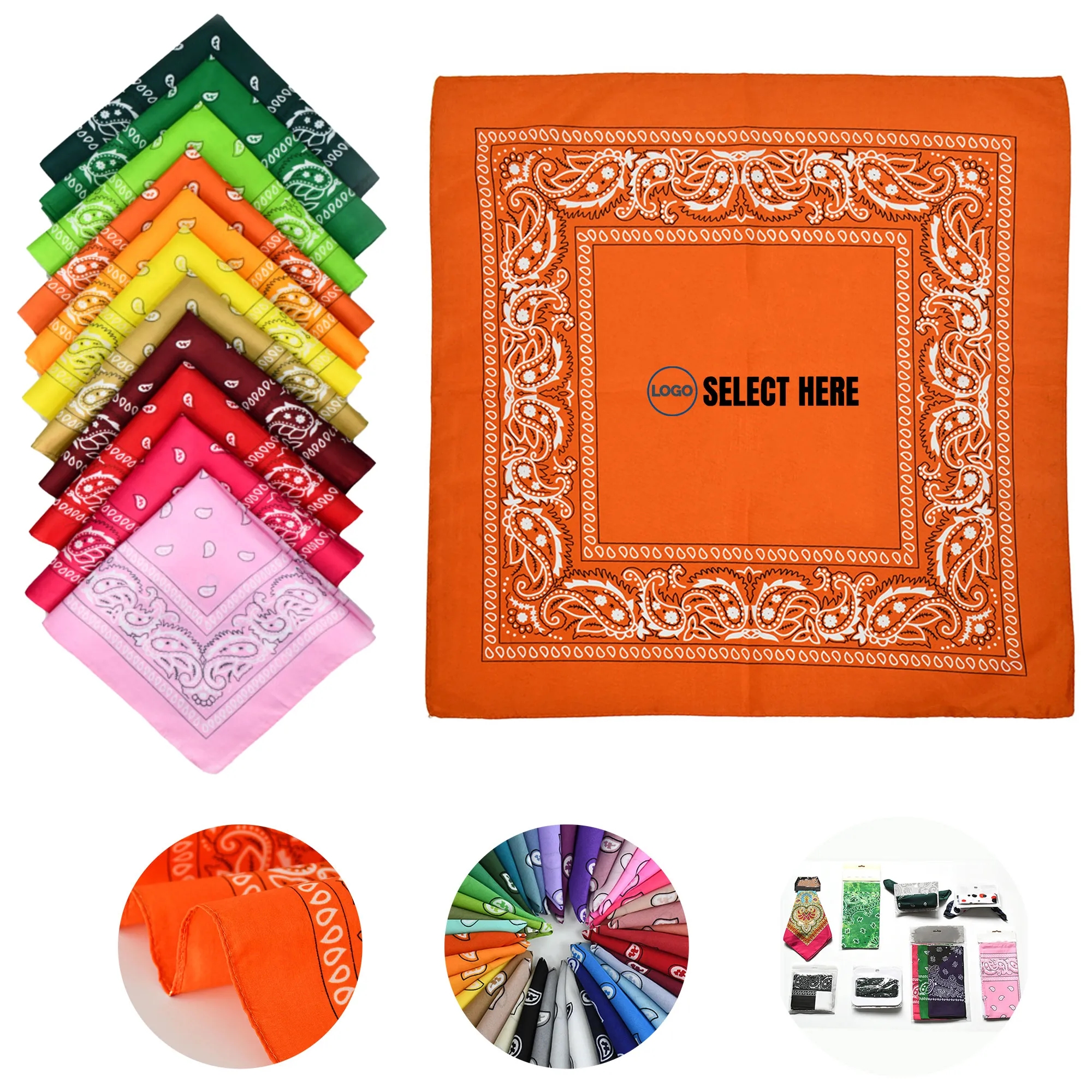 Square Bandana 100% Cotton