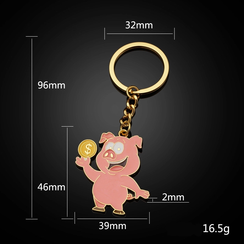 Pink piggy keychain 1