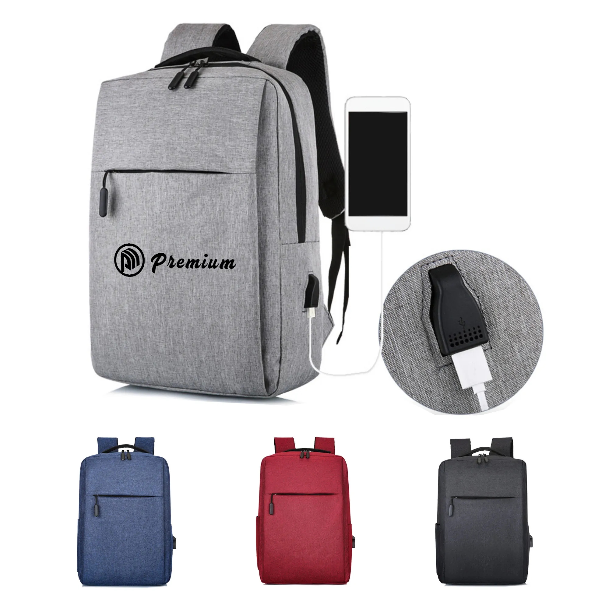 Laptop Backpack With USB Port School Bag 2