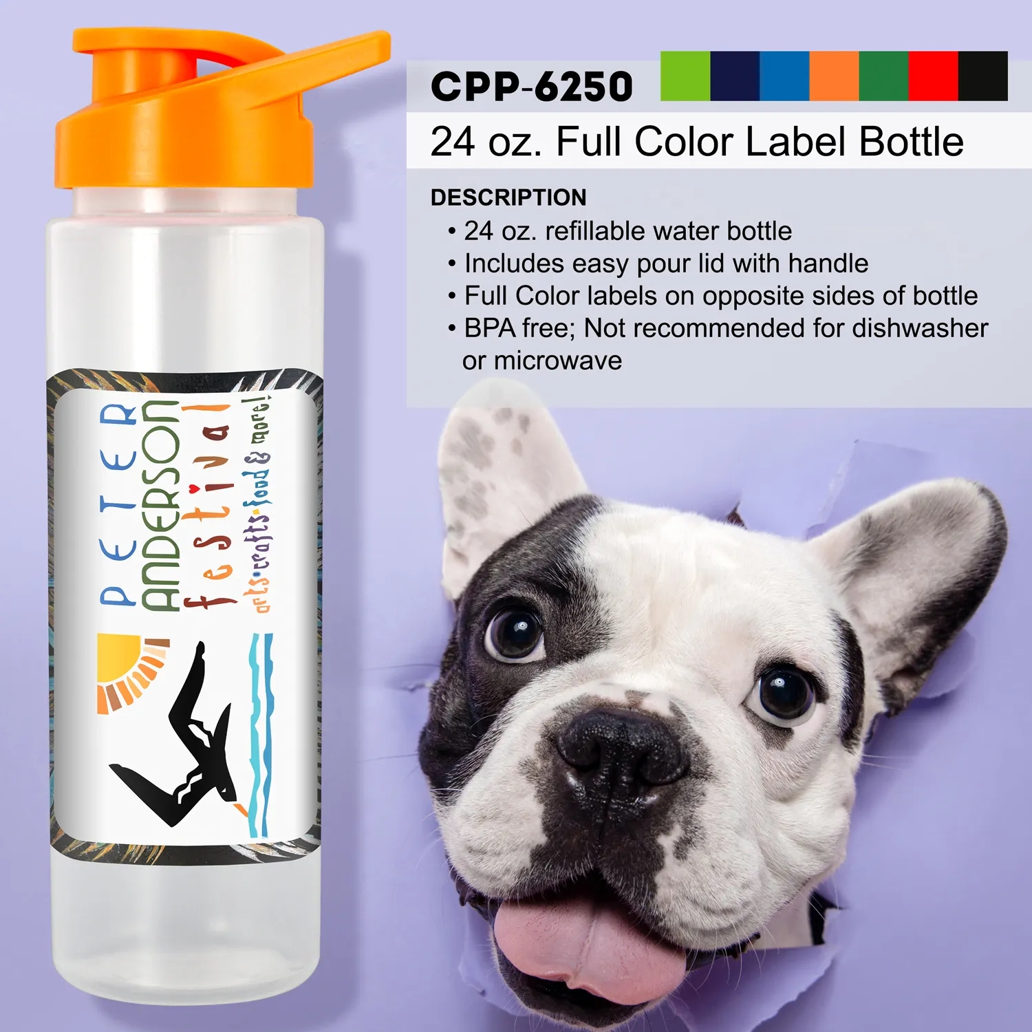 24 oz. Full Color Easy Pour Grip Bottle 5