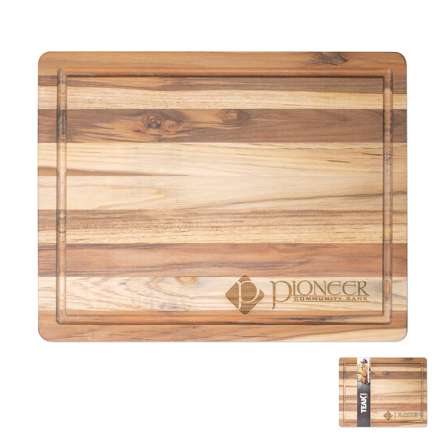 18" X 14" Teak Wood Cutting Board with Juice Groove 2