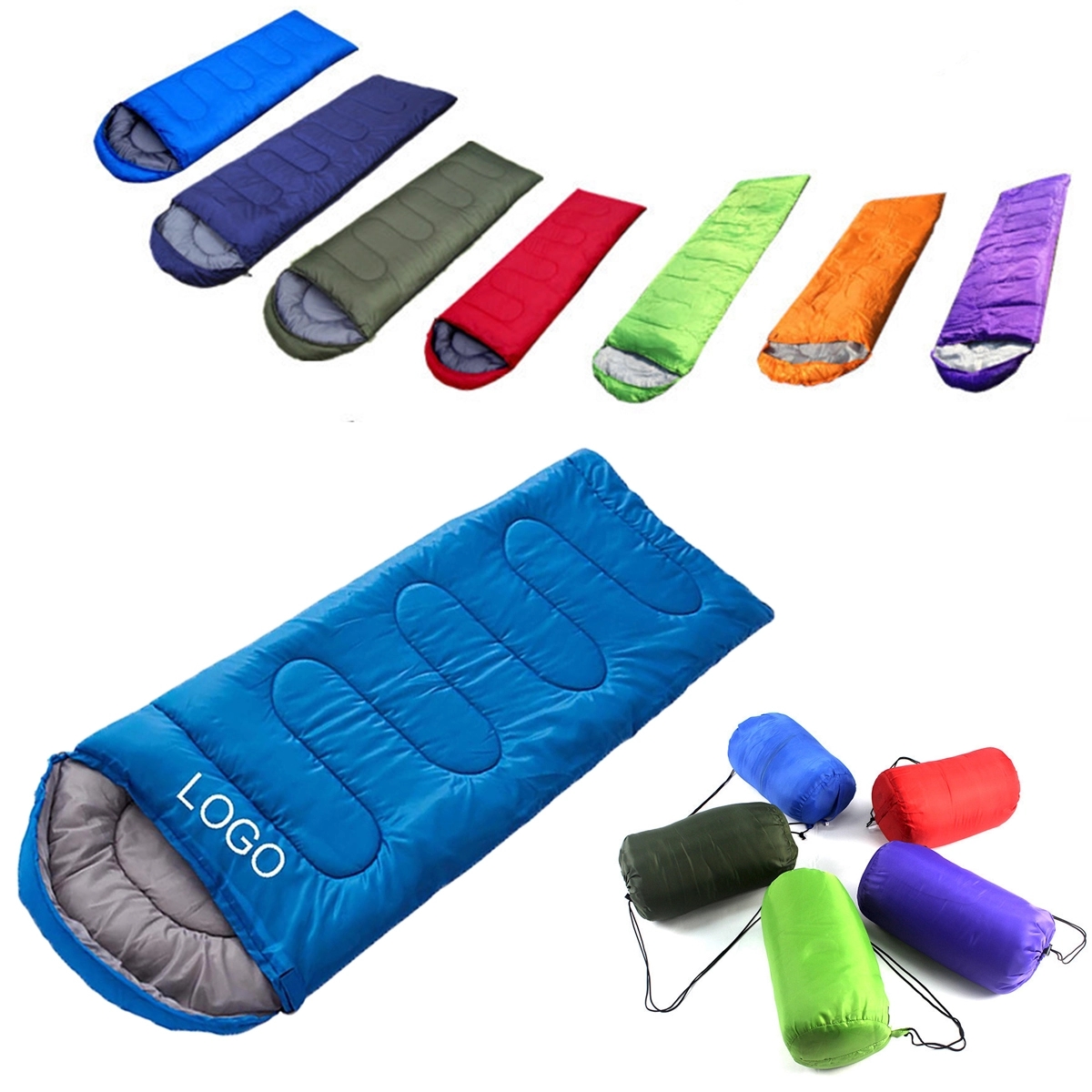 Envelope Hooded Outdoor Sleeping Bag-Multiple Weight Options 1