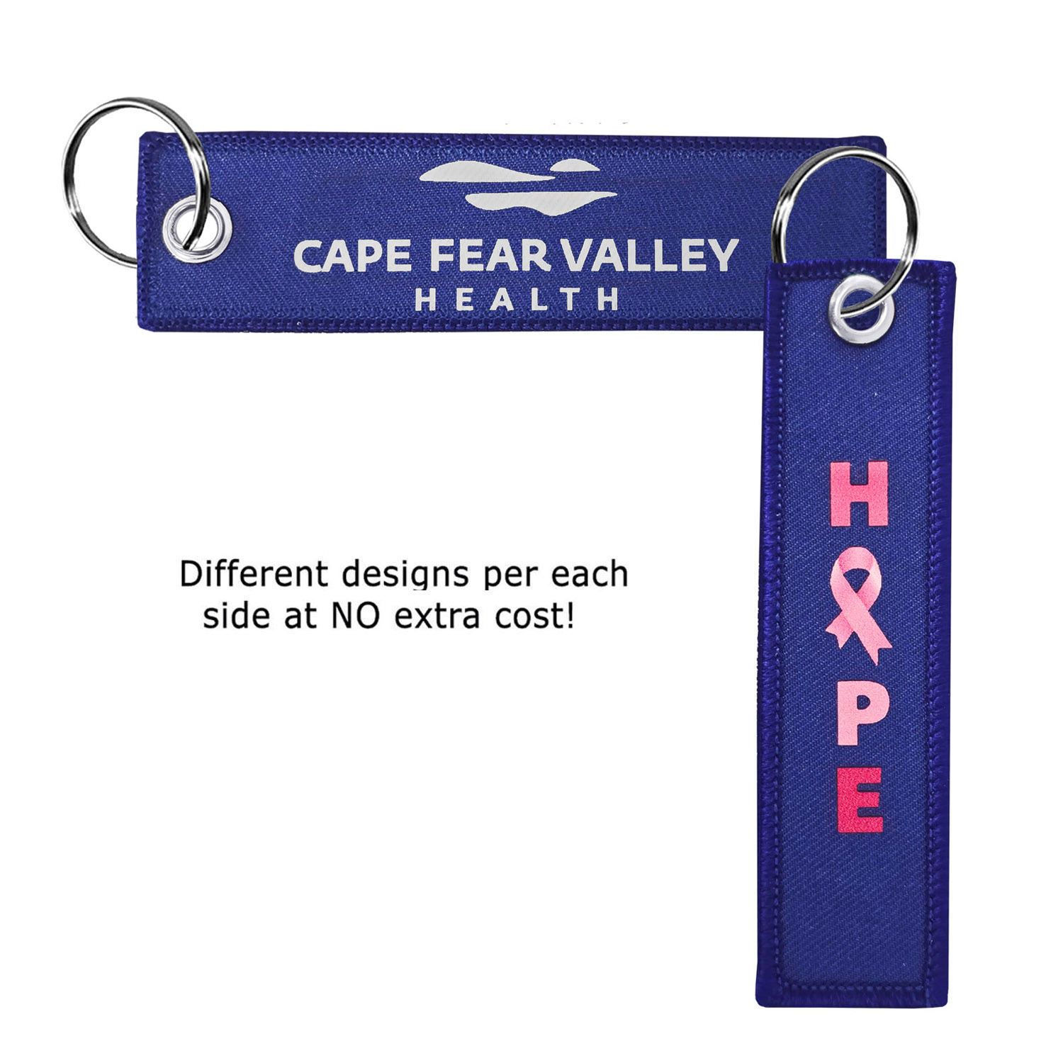 1" x 4" Two Sided Key Ring with DTF 2