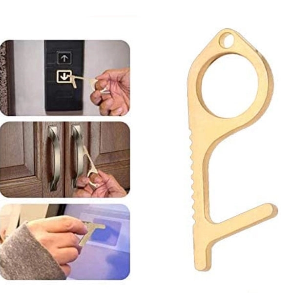 Portable Hygiene Hand Antimicrobial Brass EDC Door Opener 5