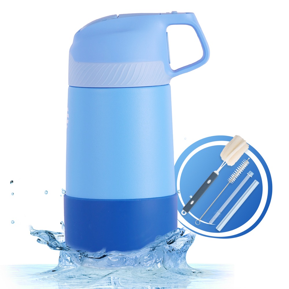 12 Oz 316 Ss Double Wall Water Bottle With Pop-Up Straw Lid For Kids 17