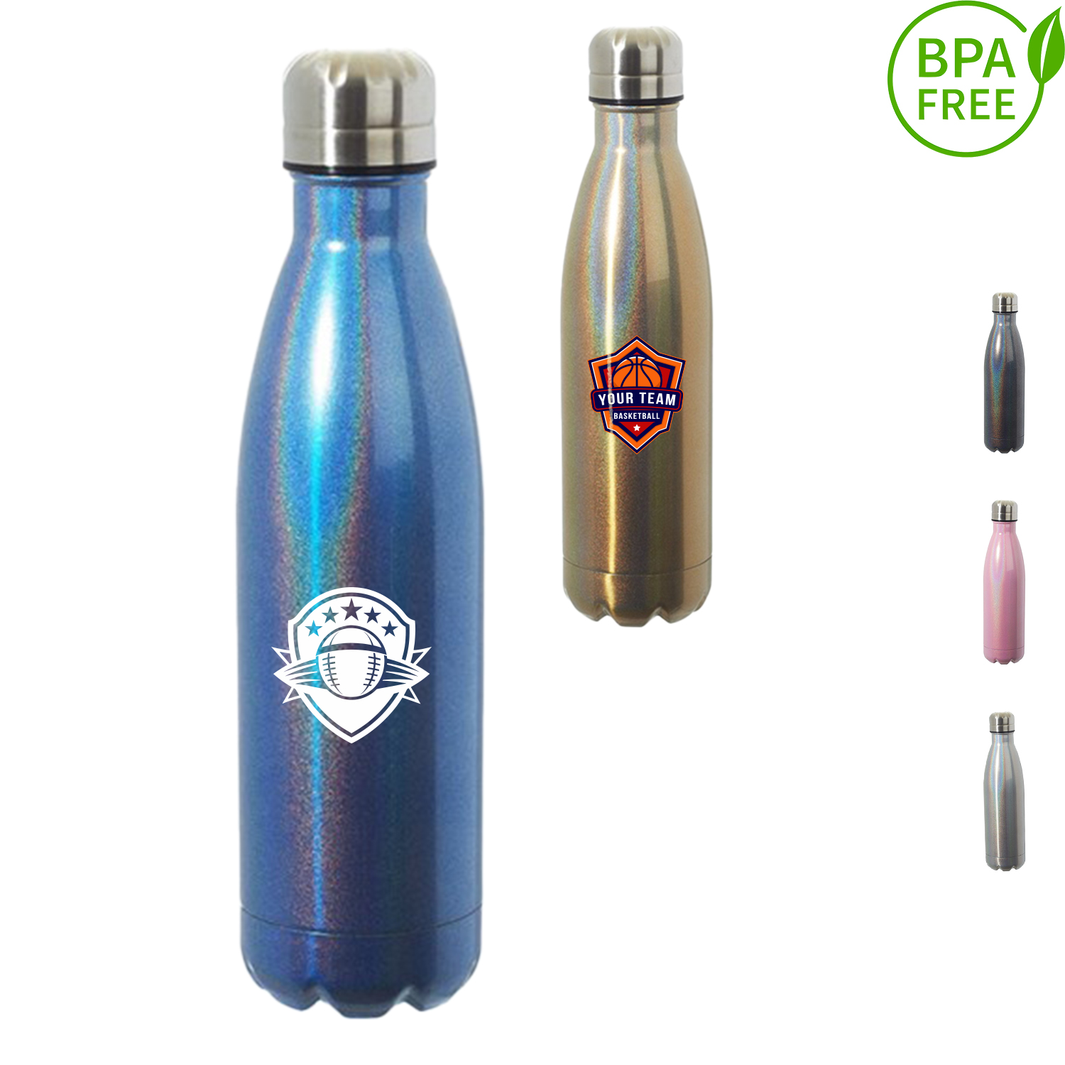 17 oz. BPA free Iridescent Insulated Sports Water Bottle, custom water bottle with logo imprint 2