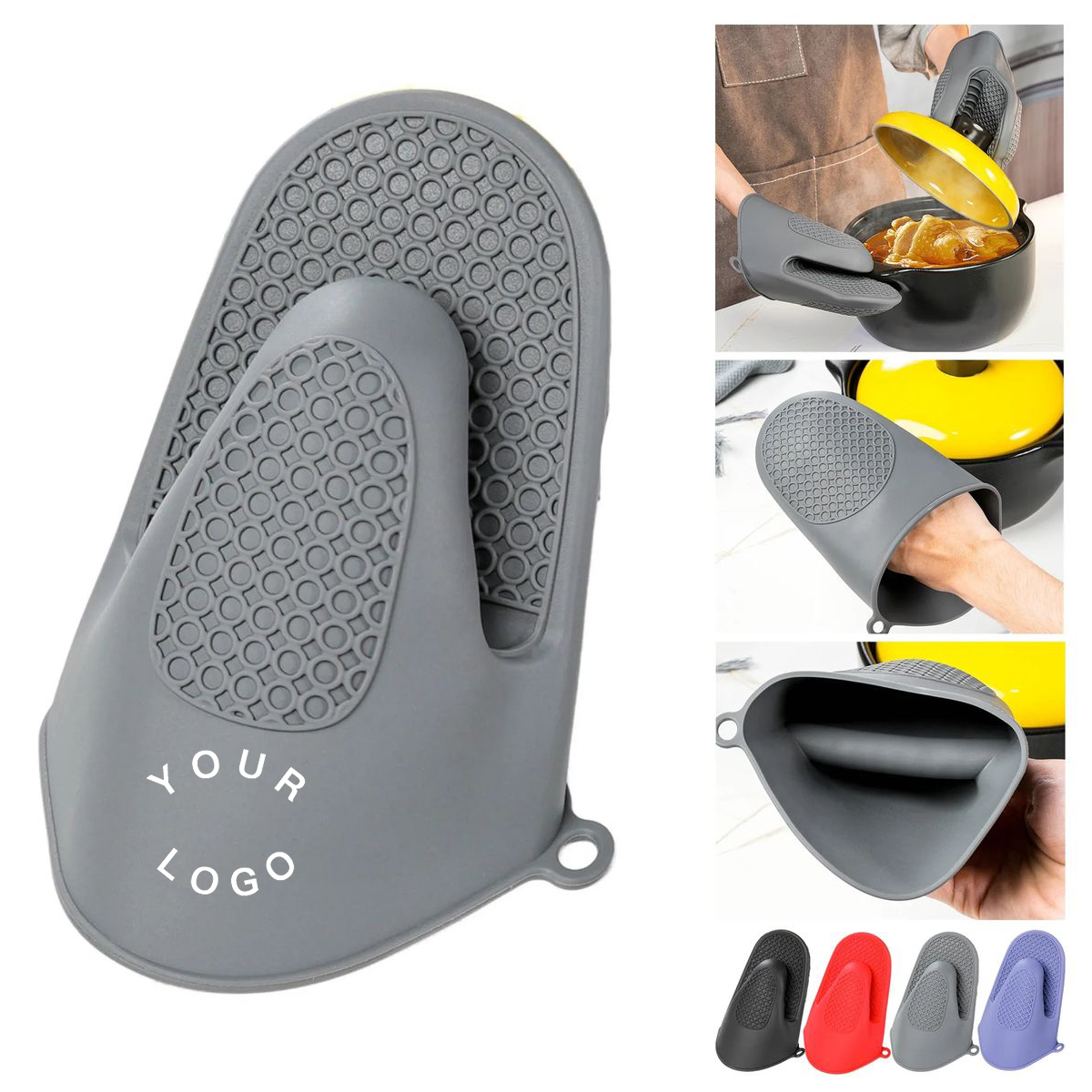 Silicone Non Slip Grip Kitchen Oven Mitt 5