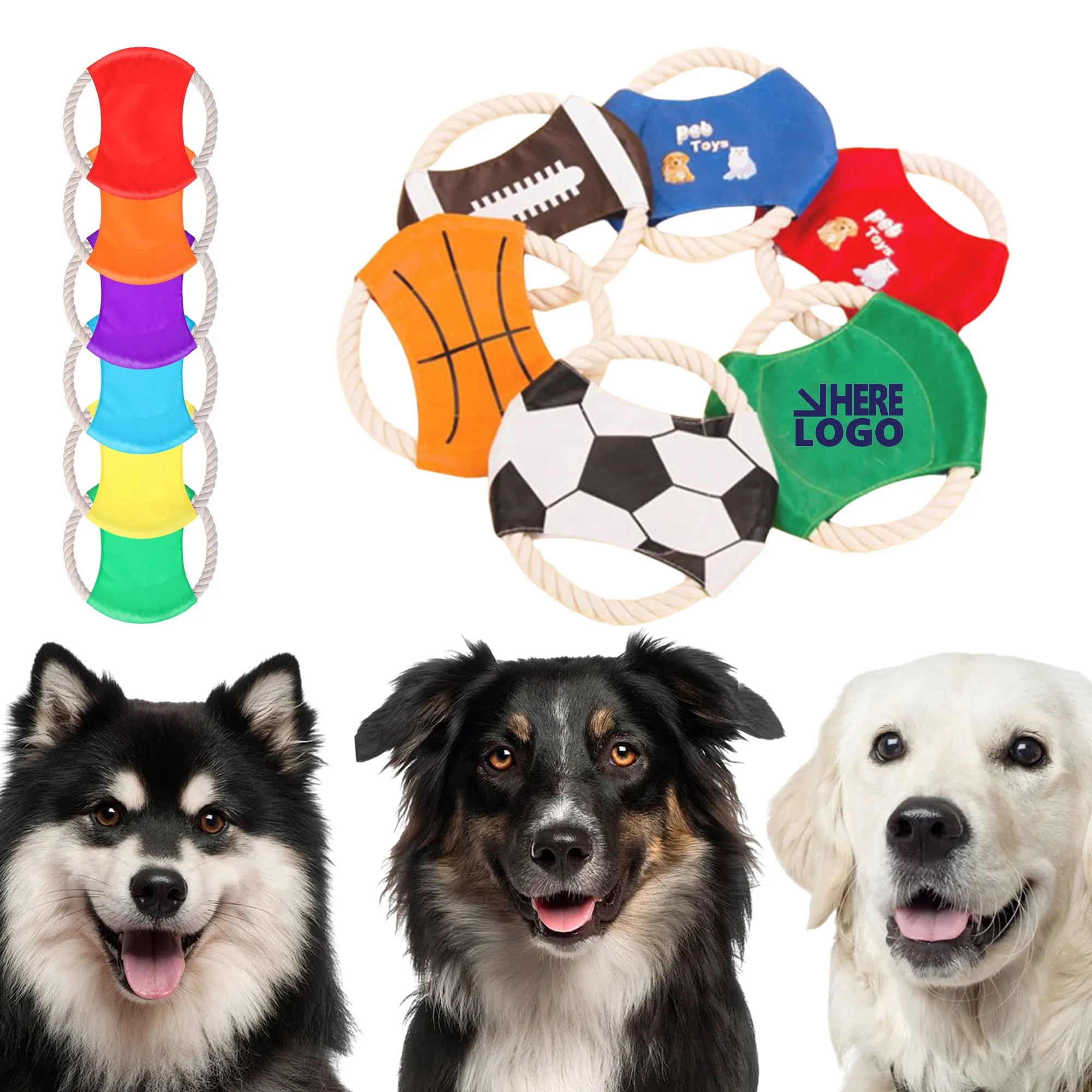 MOQ 100PCS Flying Disc Pet Dog Rope Toys Training Puppy Chew 2