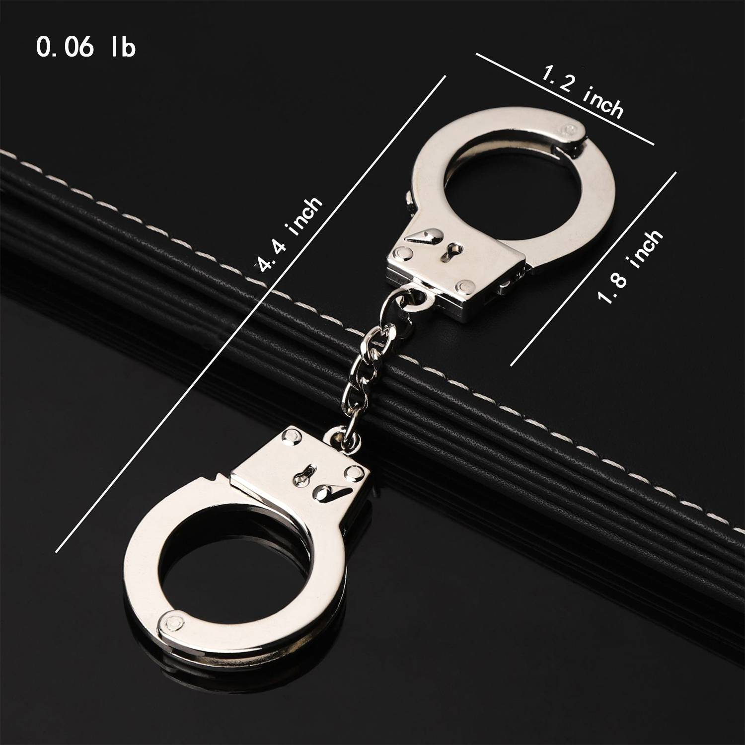 2 Pcs Mini Handcuffs Metal Keychain 1