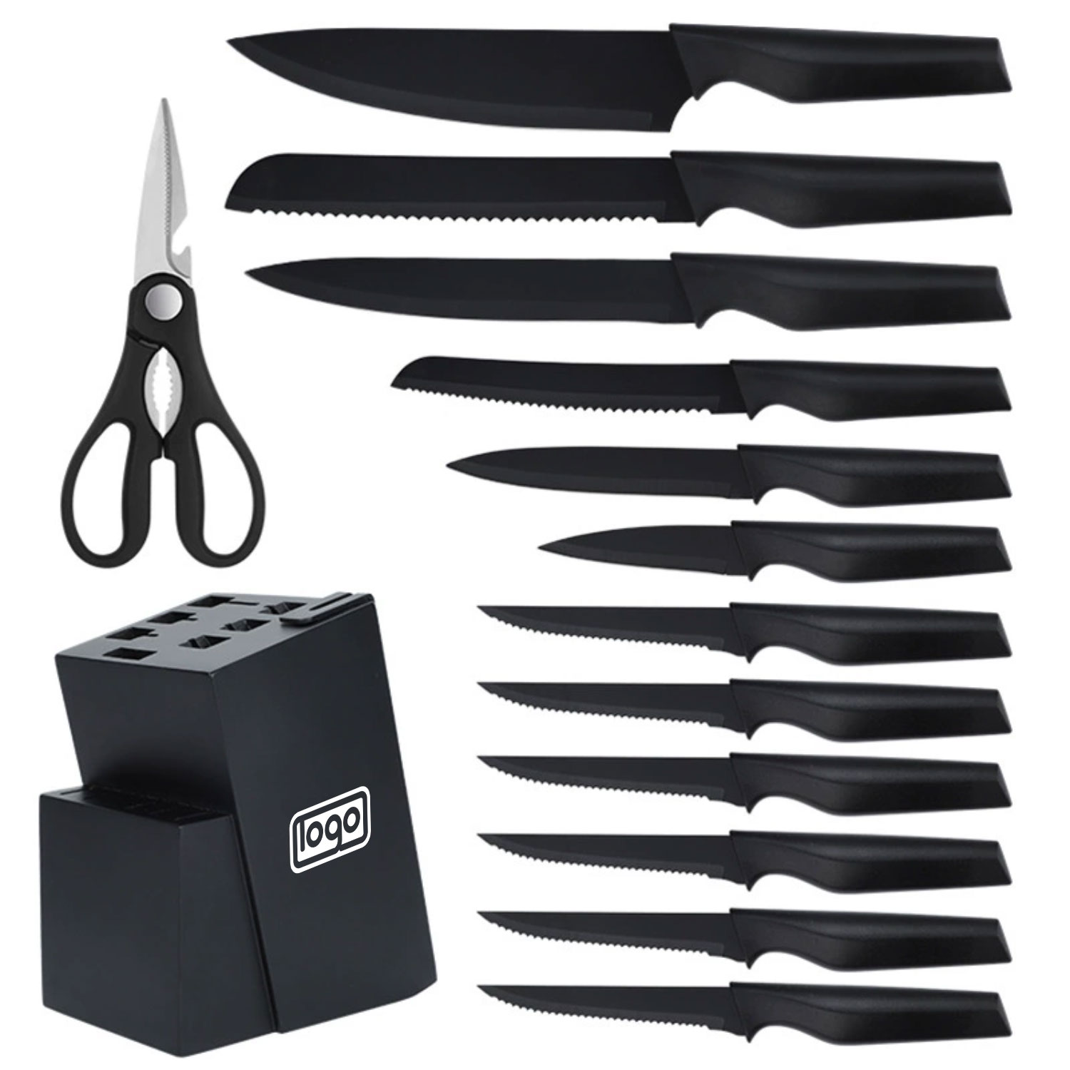 Kitchen Knife Set w/ Wooden Holder 6