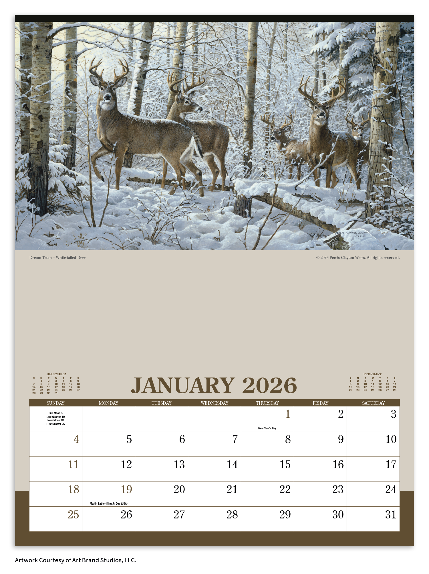 Triumph® Calendars Wildlife Art Calendar 24