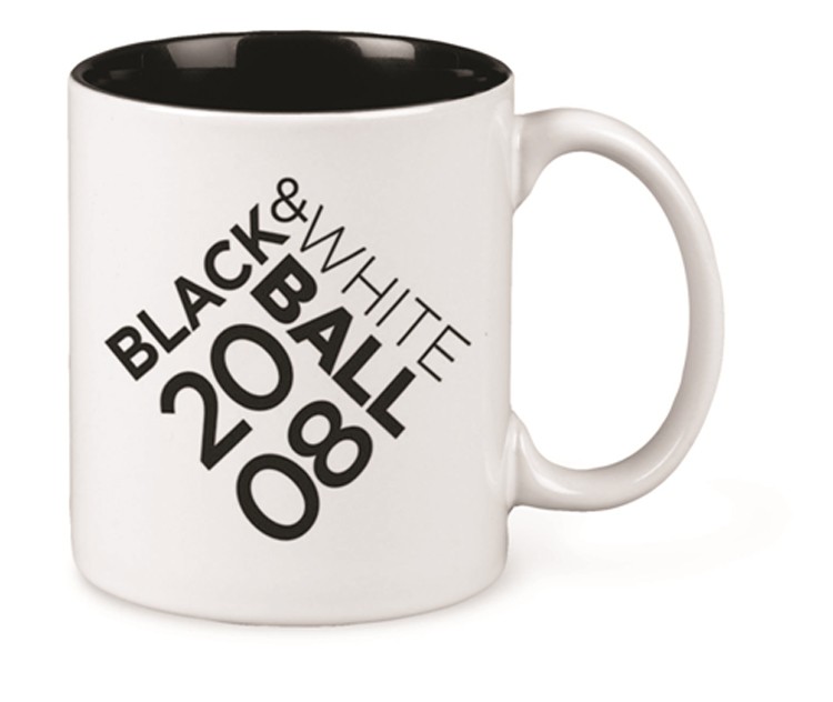 11 Oz. White/Black Two Tone Ceramic Mug