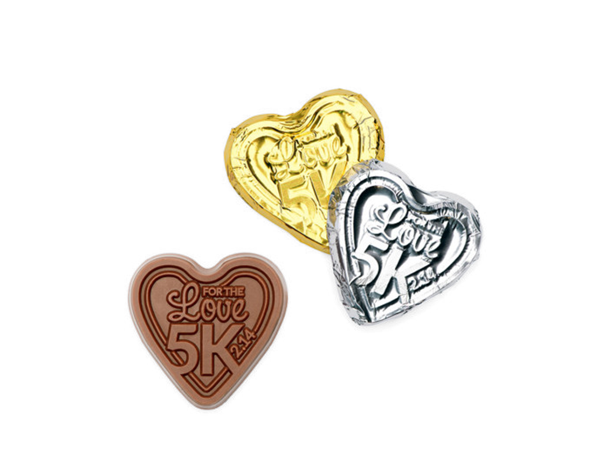 Premium Custom Foil-wrapped Chocolate Heart