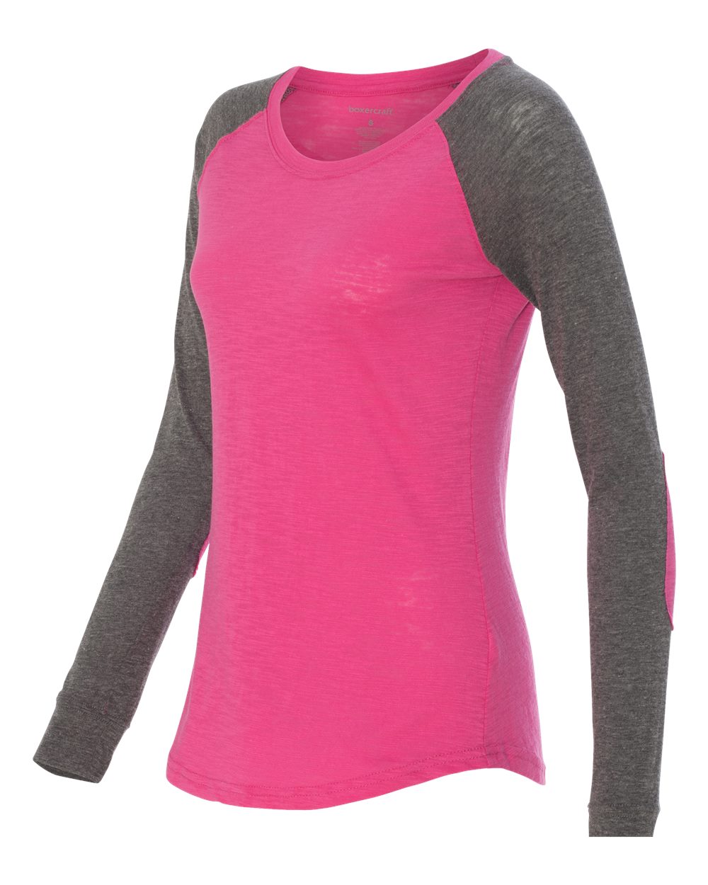 Women's Preppy Patch Slub Long Sleeve T-Shirt - T66 10