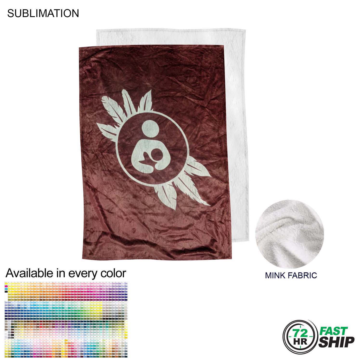 72 Hr Fast Ship - Plush and Cozy Mink Flannel Fleece Lap Blanket, 30x40, Sublimated 1