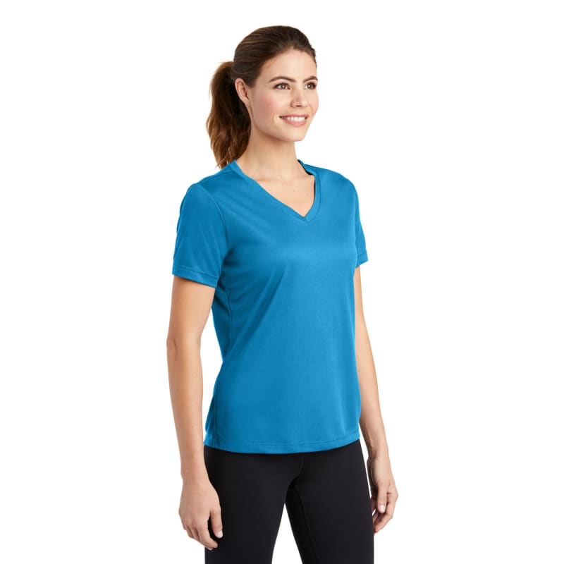 Sport-Tek Women's PosiCharge RacerMesh V-Neck Tee. 24