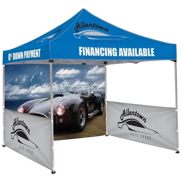 10' Square Tent w/One Full &Two Half Walls & 6FT Table Cover 3