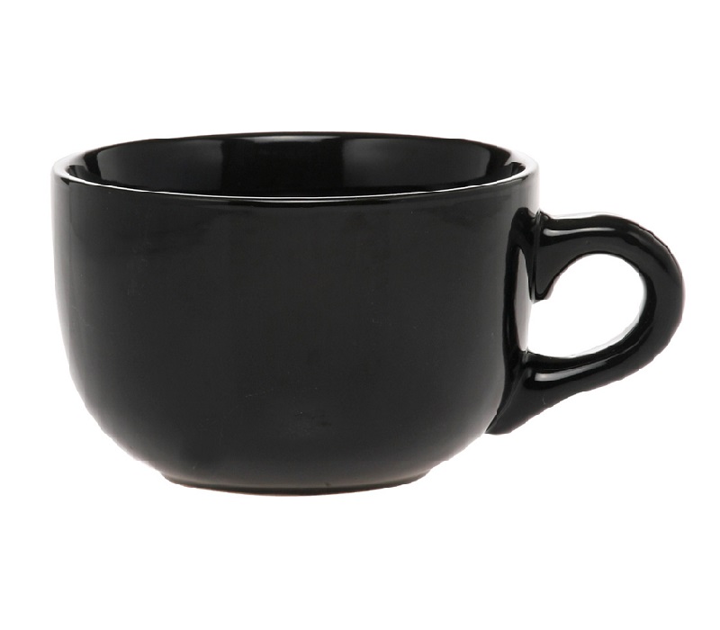 Bowl Shaped Handled Stoneware Mug, 18 oz. 5