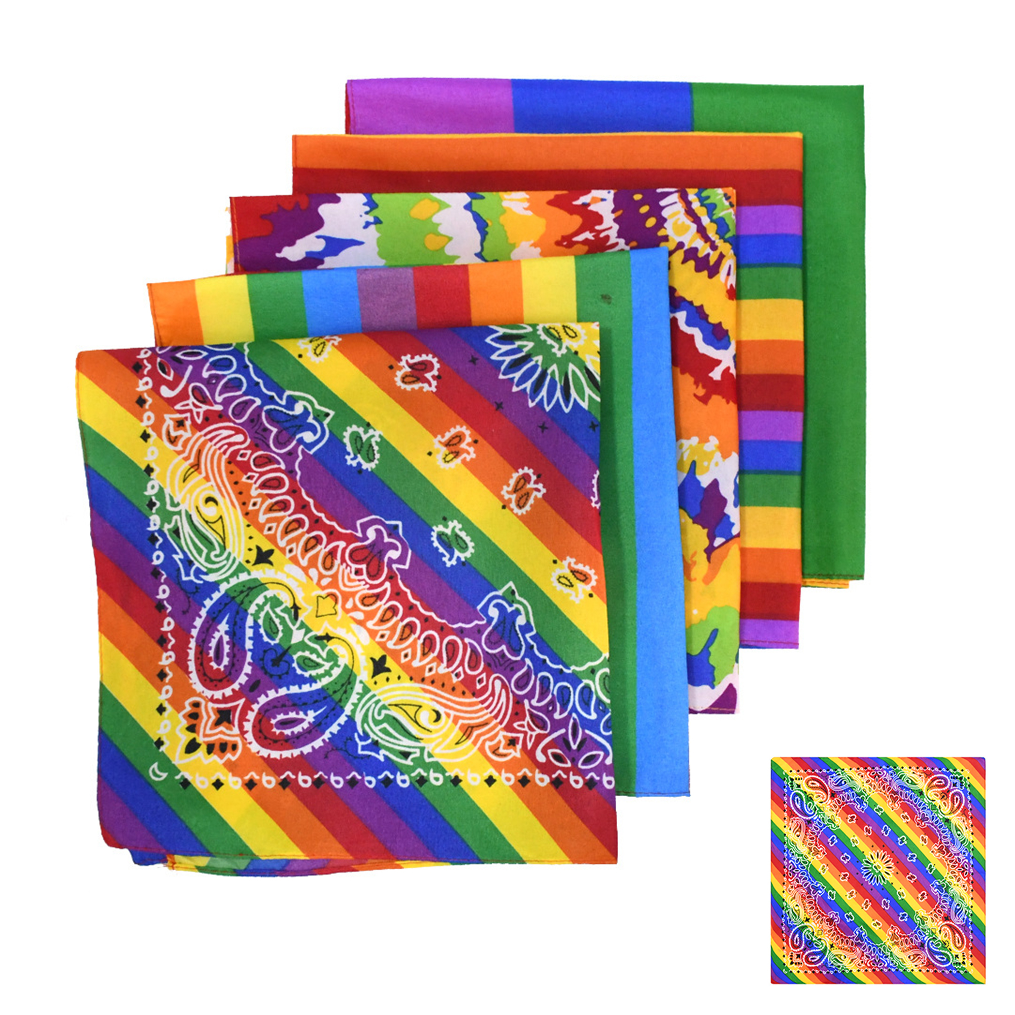 Polyester Rainbow Headscarf 2