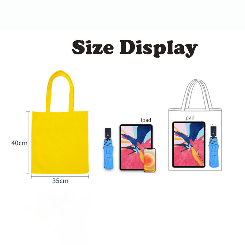 12oz Cotton Canvas Tote Bag Reusable Grocery Shopping Bags 2