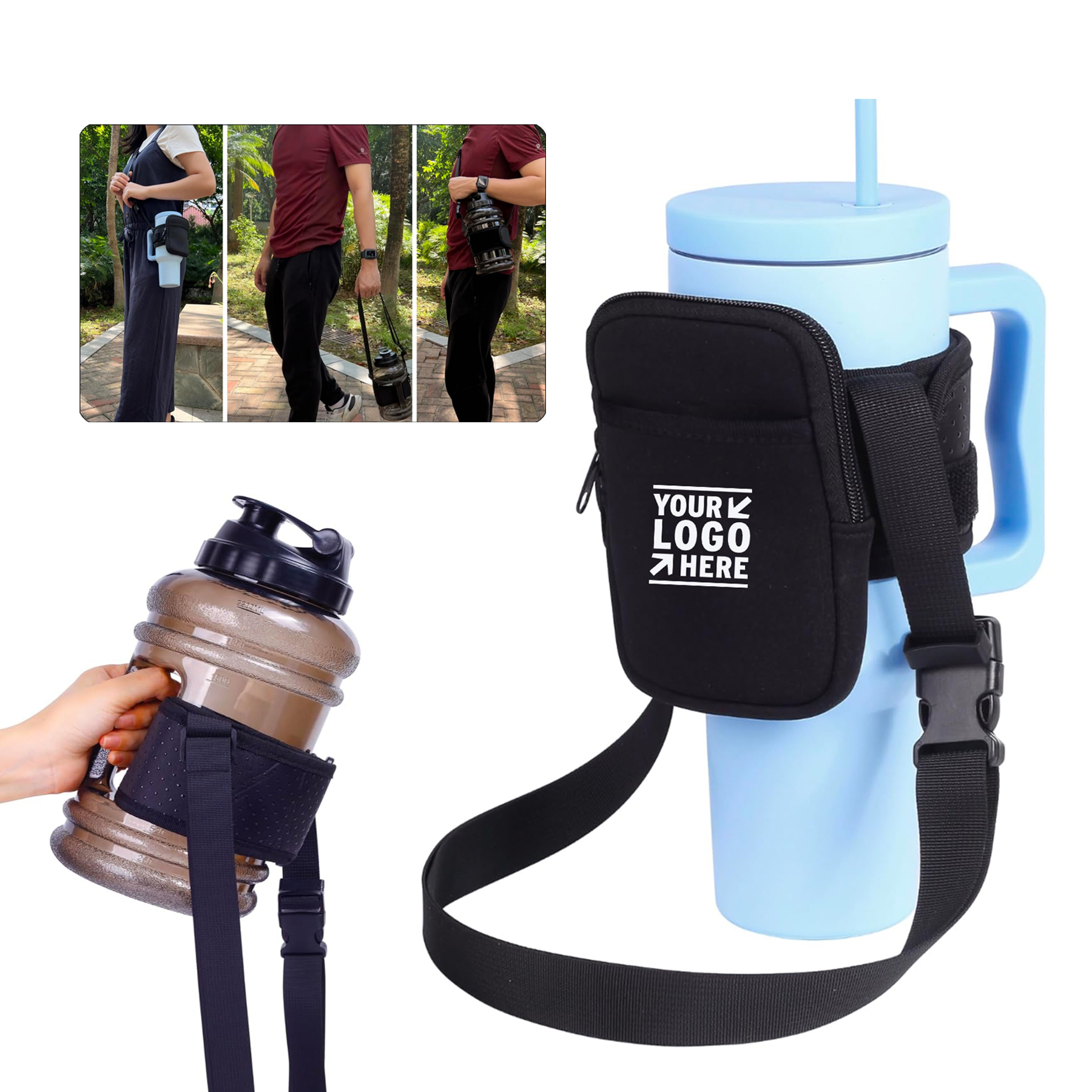 Universal Sling Sleeve Gym Water Bottle Pouch Stanley Tumbler With Handle