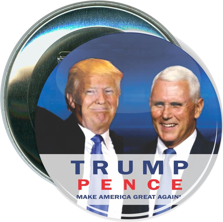 Trump, Trump and Pence Photo, Political Button