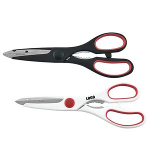 Ergonomic Kitchen Scissors With Walnut Cracker Handle Stainless Steel 6